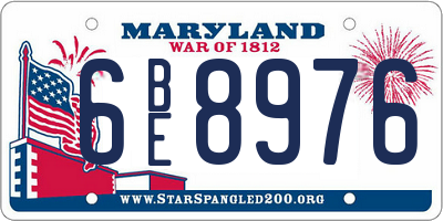 MD license plate 6BE8976