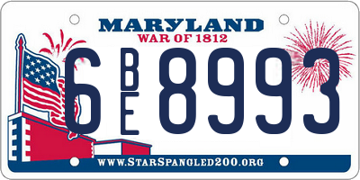 MD license plate 6BE8993