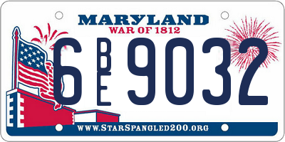 MD license plate 6BE9032