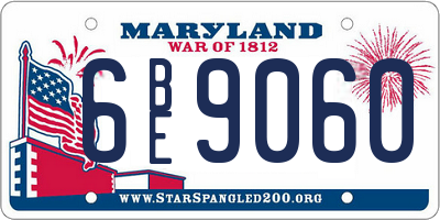 MD license plate 6BE9060