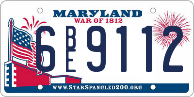 MD license plate 6BE9112