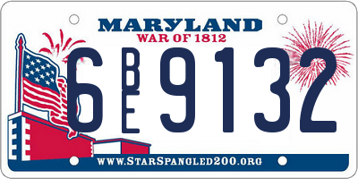 MD license plate 6BE9132