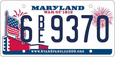 MD license plate 6BE9370