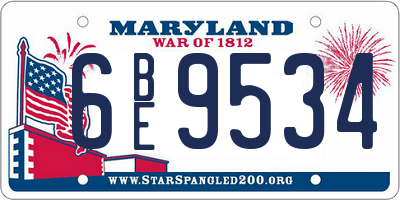 MD license plate 6BE9534