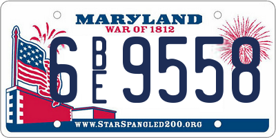 MD license plate 6BE9558