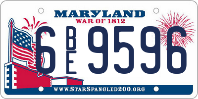 MD license plate 6BE9596