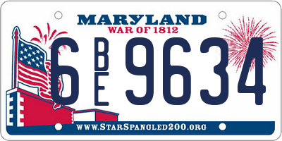 MD license plate 6BE9634