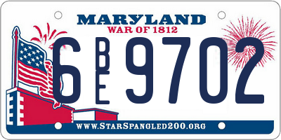 MD license plate 6BE9702