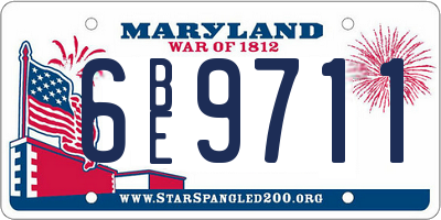 MD license plate 6BE9711