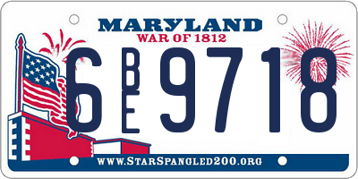 MD license plate 6BE9718