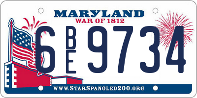 MD license plate 6BE9734