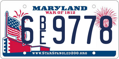 MD license plate 6BE9778