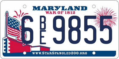 MD license plate 6BE9855
