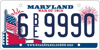 MD license plate 6BE9990