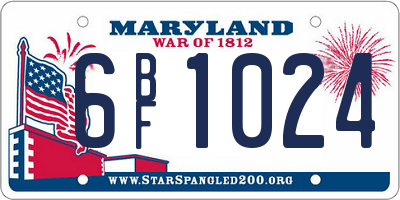 MD license plate 6BF1024
