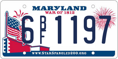 MD license plate 6BF1197