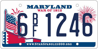 MD license plate 6BF1246