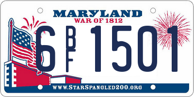 MD license plate 6BF1501