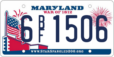 MD license plate 6BF1506