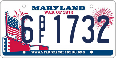 MD license plate 6BF1732