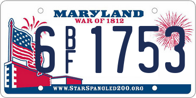 MD license plate 6BF1753