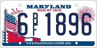 MD license plate 6BF1896