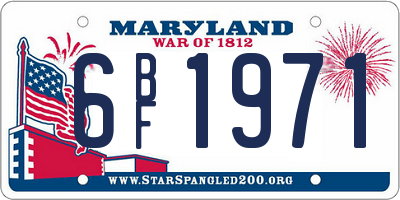MD license plate 6BF1971