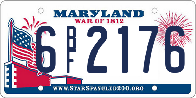 MD license plate 6BF2176