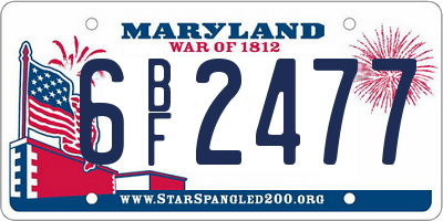 MD license plate 6BF2477