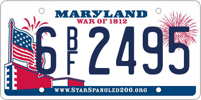 MD license plate 6BF2495