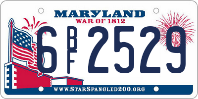 MD license plate 6BF2529