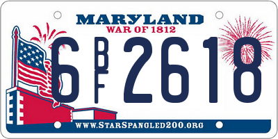 MD license plate 6BF2618