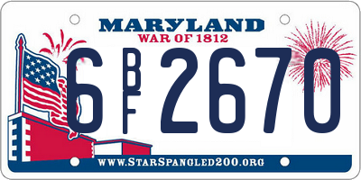 MD license plate 6BF2670