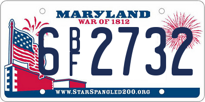 MD license plate 6BF2732