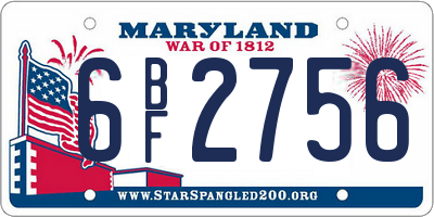 MD license plate 6BF2756