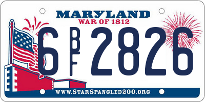 MD license plate 6BF2826