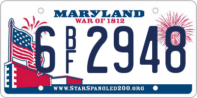 MD license plate 6BF2948