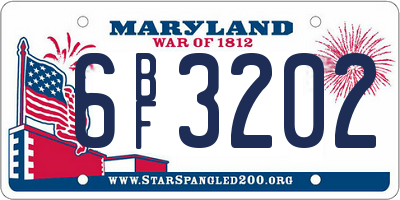 MD license plate 6BF3202