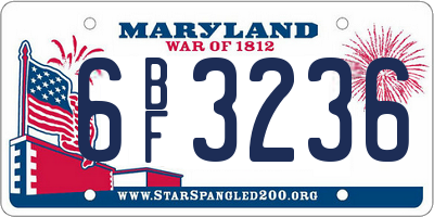 MD license plate 6BF3236