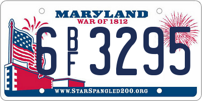 MD license plate 6BF3295