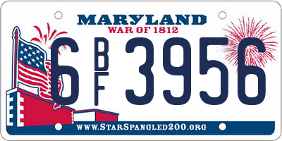 MD license plate 6BF3956