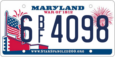 MD license plate 6BF4098