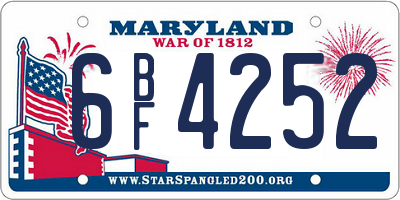 MD license plate 6BF4252