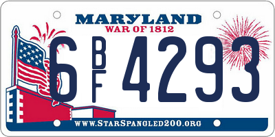 MD license plate 6BF4293