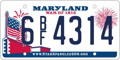 MD license plate 6BF4314