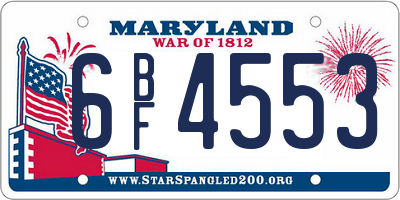 MD license plate 6BF4553