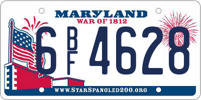 MD license plate 6BF4628
