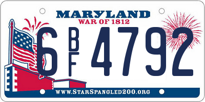 MD license plate 6BF4792