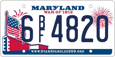 MD license plate 6BF4820