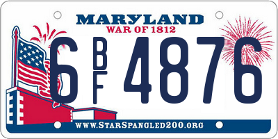 MD license plate 6BF4876